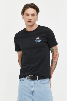 Protest tricou din bumbac culoarea negru, cu imprimeu