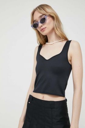 Abercrombie & Fitch top femei, culoarea negru