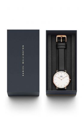 Daniel Wellington ceas Classic 40 Sheffield RG femei, culoarea negru