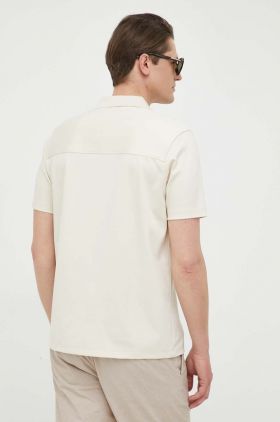 BOSS camasa barbati, culoarea bej, regular