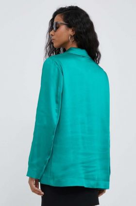 United Colors of Benetton sacou culoarea verde, un singur rand de nasturi, neted