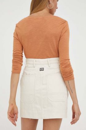 G-Star Raw fusta culoarea bej, mini, drept