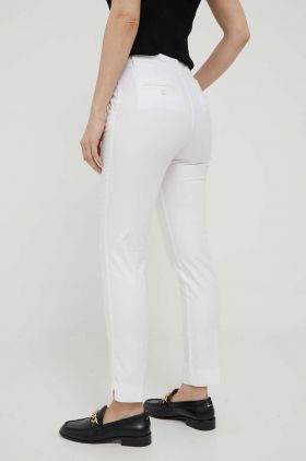 United Colors of Benetton pantaloni femei, culoarea bej, mulata, high waist