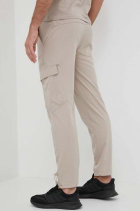 4F pantaloni barbati, culoarea bej, cu fason cargo