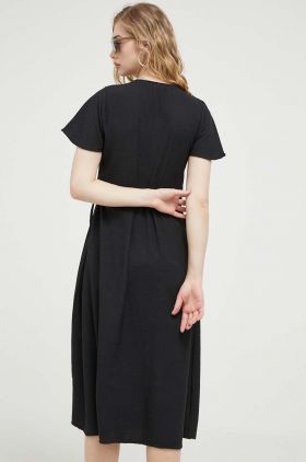 Protest rochie culoarea negru, midi, evazati