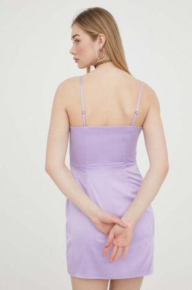 Hollister Co. rochie culoarea violet, mini, mulata