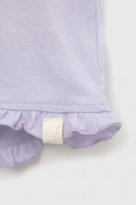 United Colors of Benetton pantaloni scurti copii culoarea violet, neted