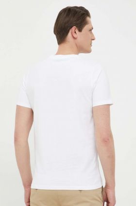 Karl Lagerfeld tricou din bumbac culoarea alb, cu imprimeu