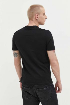 Rip Curl tricou din bumbac culoarea negru, cu imprimeu