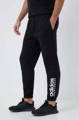 adidas pantaloni de trening culoarea negru, cu imprimeu