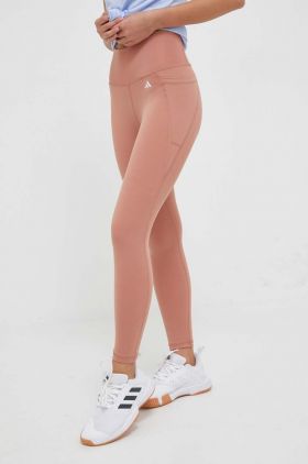 adidas Performance leggins de antrenament Optime culoarea portocaliu, neted