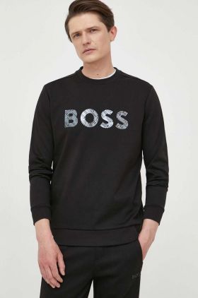 BOSS bluza BOSS GREEN barbati, culoarea negru, cu imprimeu