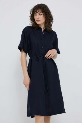 Gant rochie din in culoarea albastru marin, mini, oversize