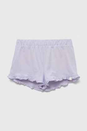 United Colors of Benetton pantaloni scurti copii culoarea violet, neted