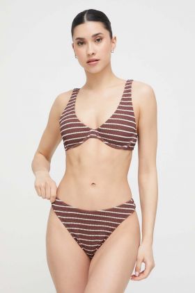 Abercrombie & Fitch sutien de baie culoarea maro, cupa moale