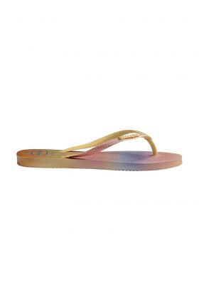 Havaianas slapi SLIM GRADIENT femei, culoarea galben, cu toc plat, 4146908.1732
