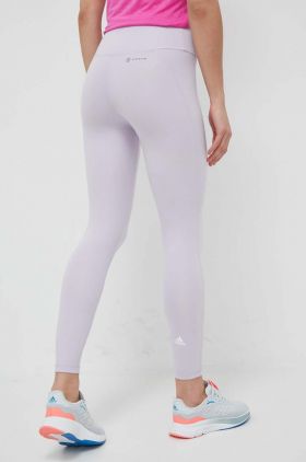 adidas Performance jambiere de yoga Yoga Essentials culoarea violet, neted