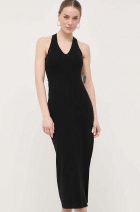 Marella rochie culoarea negru, midi, mulata