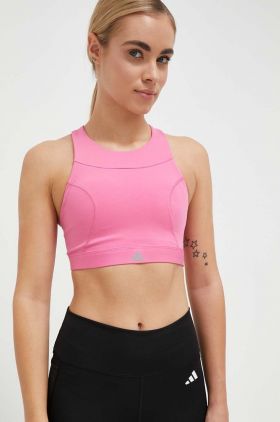 adidas Performance sutien sport culoarea roz, neted