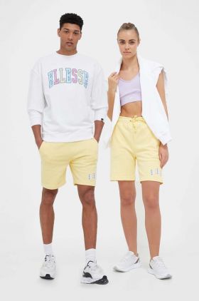 Ellesse pantaloni scurti culoarea galben, cu imprimeu