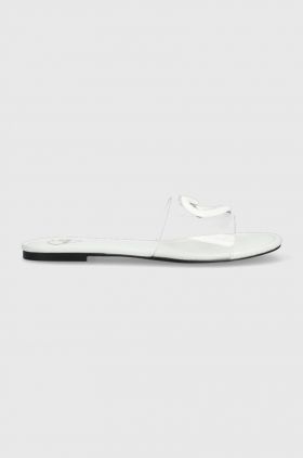 Love Moschino papuci femei, culoarea alb, JA28441G0GIRD99A