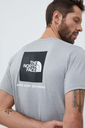 The North Face tricou sport Reaxion culoarea gri, cu imprimeu