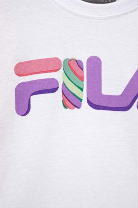 Fila pijamale de bumbac pentru copii culoarea alb, modelator