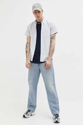 Hollister Co. camasa barbati, culoarea verde, cu guler button-down, regular