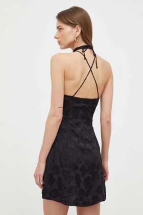 For Love & Lemons rochie culoarea negru, mini, drept