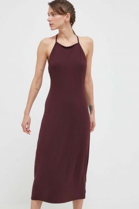 4F rochie culoarea bordo, midi, mulata