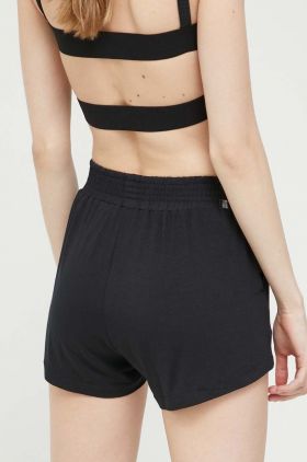 LaBellaMafia pantaloni scurti femei, culoarea negru, cu imprimeu, high waist