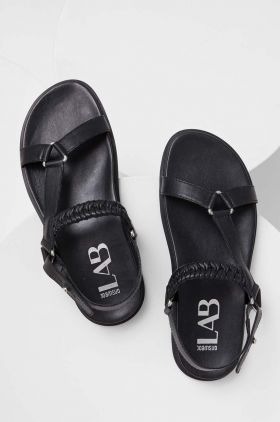 Answear Lab sandale de piele femei, culoarea negru