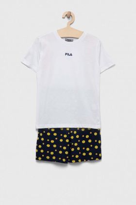 Fila pijamale de bumbac pentru copii culoarea alb, modelator