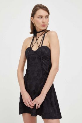 For Love & Lemons rochie culoarea negru, mini, drept