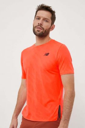 New Balance tricou de alergare Q Speed culoarea portocaliu, neted