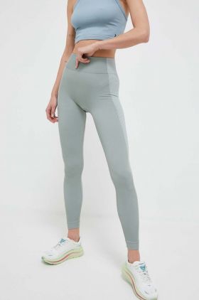 Reebok jambiere de yoga culoarea verde, cu imprimeu