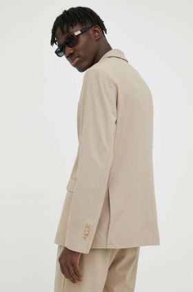 Bruuns Bazaar sacou Statice Carl blazer barbati, culoarea bej