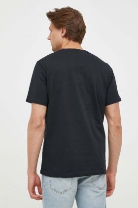 PS Paul Smith tricou din bumbac culoarea albastru marin, neted