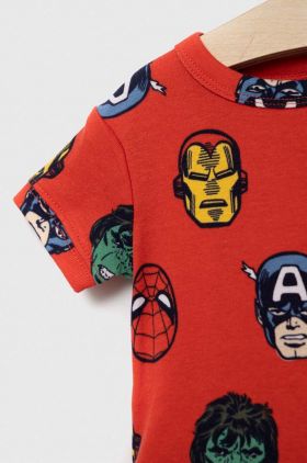 GAP pijamale de bumbac pentru copii x Marvel culoarea rosu, modelator