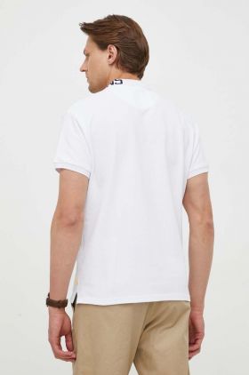 Pepe Jeans polo de bumbac culoarea alb, cu imprimeu