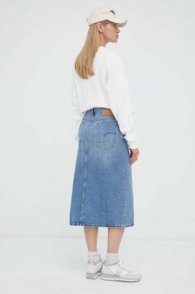 G-Star Raw fusta jeans midi, drept