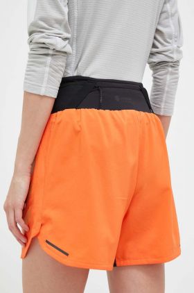 adidas TERREX pantaloni scurti sport Agravic femei, culoarea portocaliu, cu imprimeu, high waist