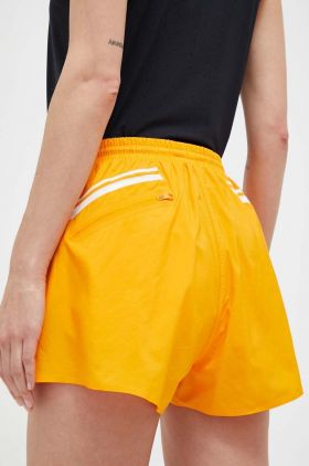 adidas by Stella McCartney pantaloni scurți de alergare TruePace culoarea portocaliu, cu imprimeu, high waist