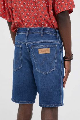 Wrangler pantaloni scurti jeans Texas barbati, culoarea albastru marin