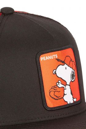 Capslab șapcă PEANUTS culoarea negru, cu imprimeu