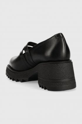 Charles Footwear pantofi de piele Kiara Mary Jane culoarea negru, cu platforma, Kiara.Mary.Jane.Loafer