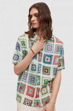 AllSaints camasa barbati, culoarea alb, relaxed
