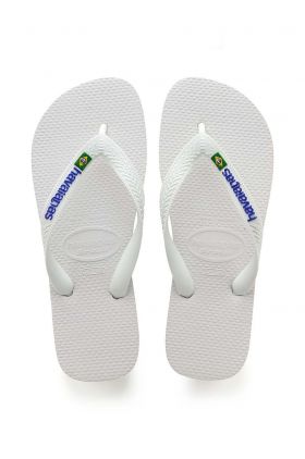 Havaianas slapi copii BRASIL LOGO culoarea alb