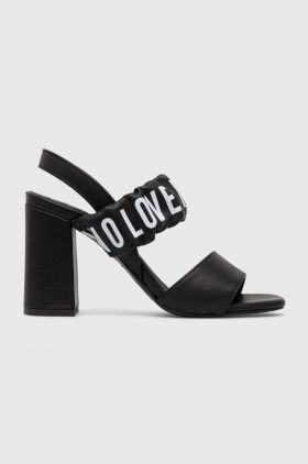 Love Moschino sandale de piele culoarea negru, JA16358G0GIE0000