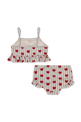 Konges Sløjd costum de baie pentru copii din două piese culoarea rosu